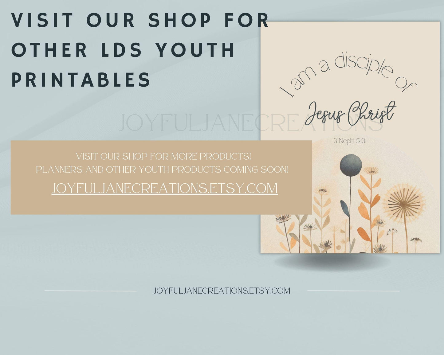 LDS Young Women Theme Affirmation Cards - "I Am a Disciple of Jesus Christ" Printable Set