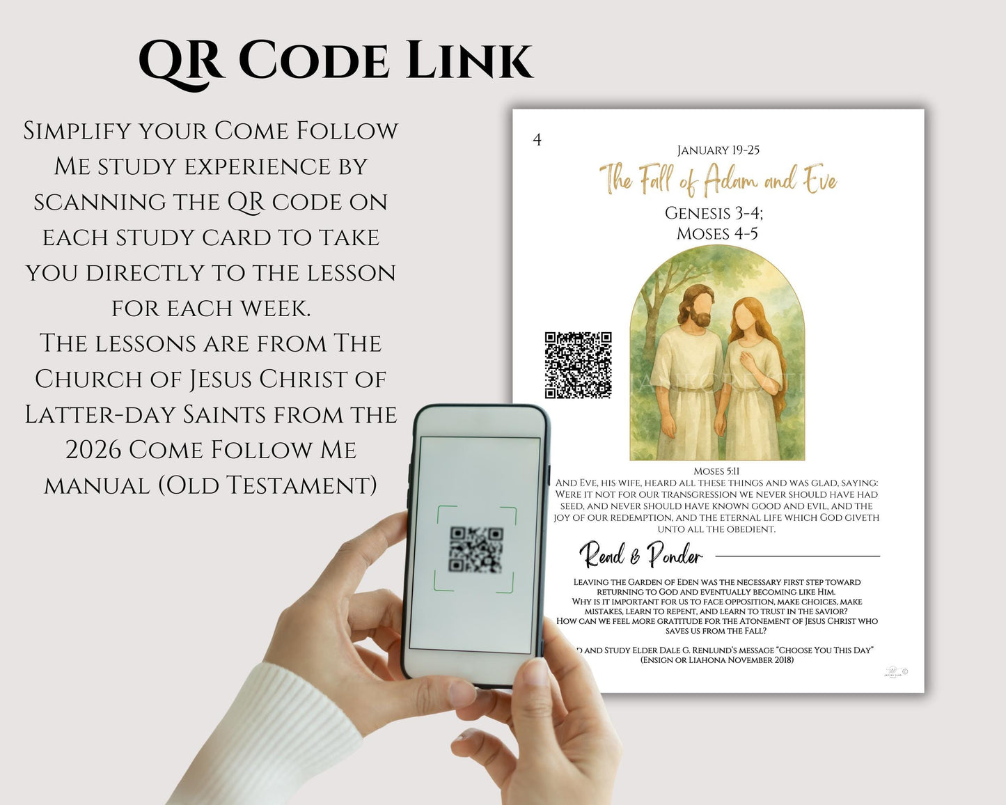 2026 Come Follow Me Old Testament Study Cards - LDS Weekly Scripture Printables