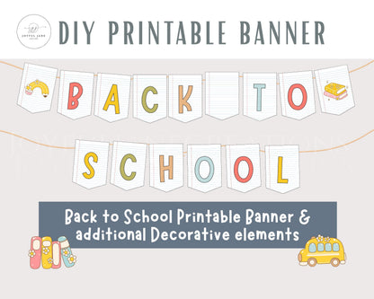 DIY Printable Banner Kit - Back to School