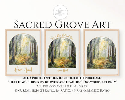 Sacred Grove First Vision - "This Is My Beloved Son" LDS Digital Art Print