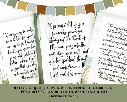 October 2025 General Conference Quote Cards - 34 Printable Quotes for Study & Lessons