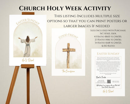 Holy Week Study Cards - Easter Story Printables with QR Code Videos