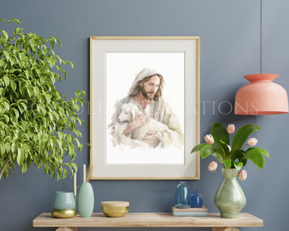 "I Know My Sheep" - Jesus Good Shepherd Digital Print