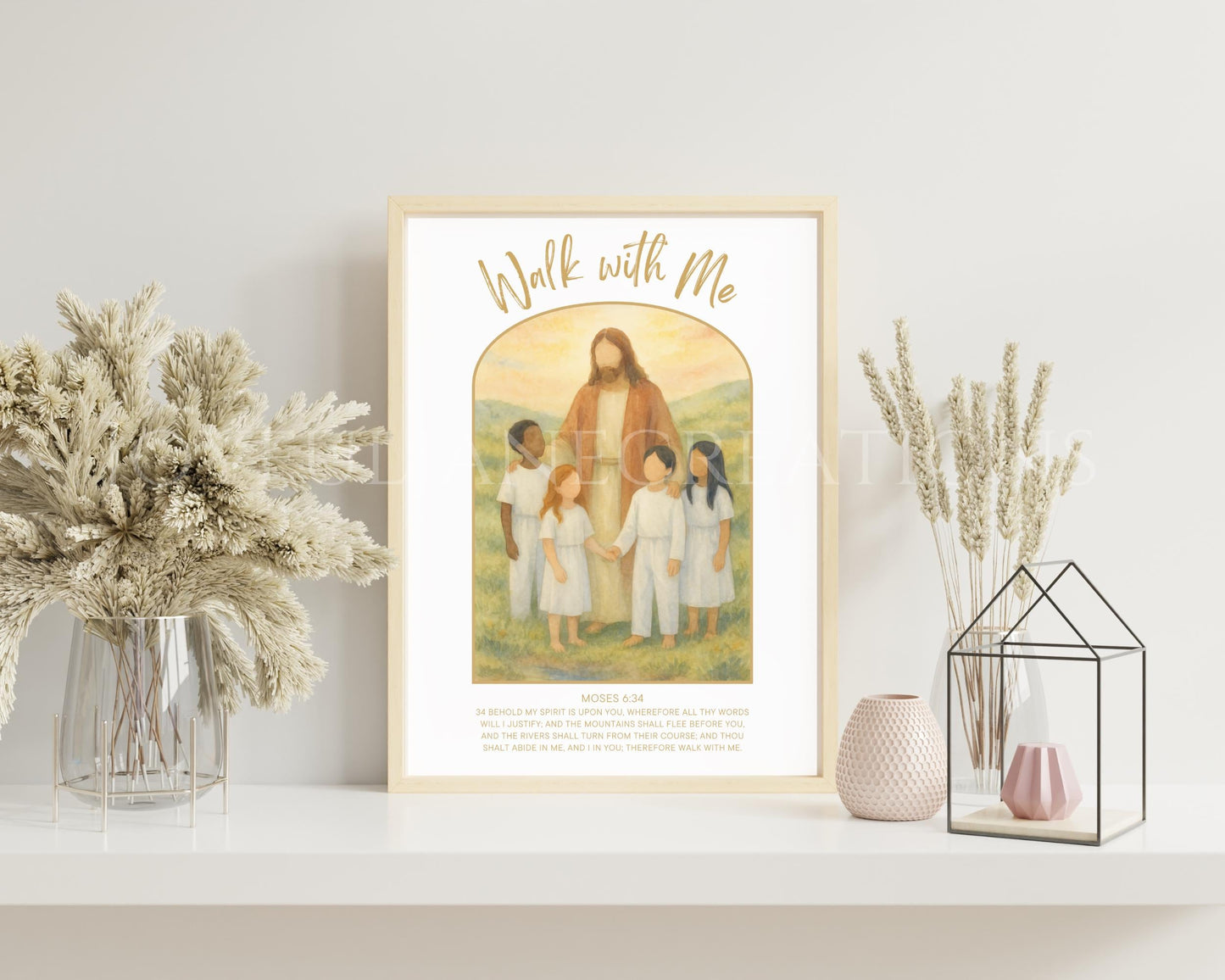 2026 Youth Theme "Walk With Me" - Jesus with Children Artwork - Moses 6:34