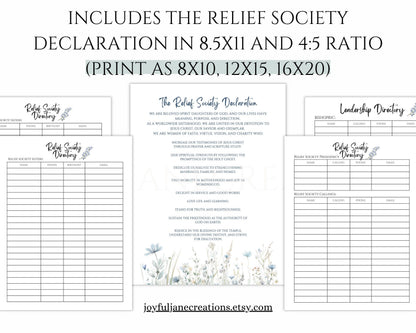 LDS Relief Society Presidency Planner - 2026 Editable Binder with Newsletter & Calendar
