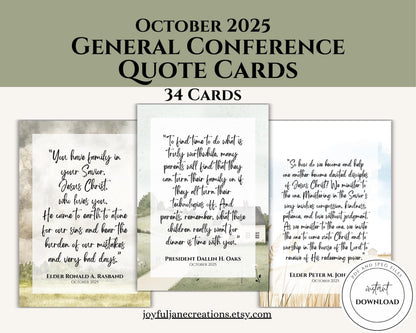 October 2025 General Conference Quote Cards - 34 Printable Quotes for Study & Lessons