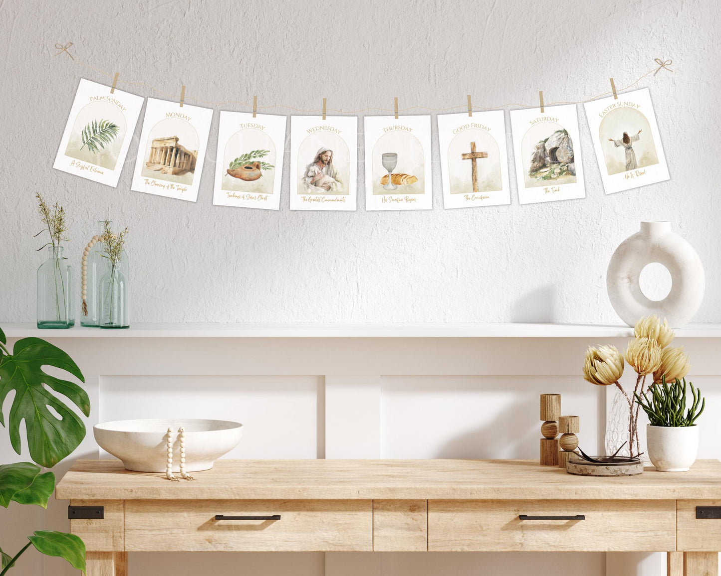 Holy Week Study Cards - Easter Story Printables with QR Code Videos
