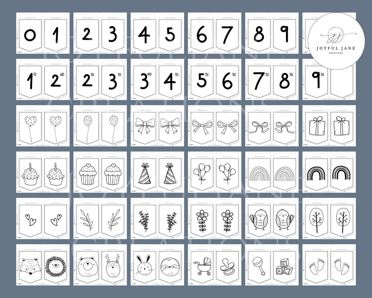 DIY Custom Banner Printable - 150 Elements for Parties, Events & Bulletin Boards