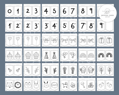 DIY Custom Banner Printable - 150 Elements for Parties, Events & Bulletin Boards