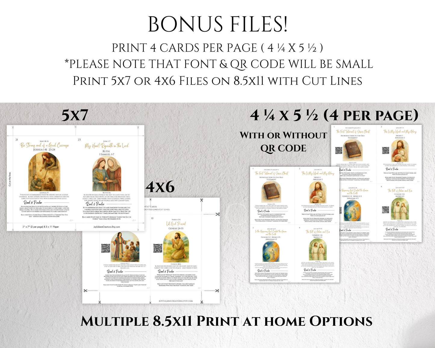 2026 Come Follow Me Old Testament Study Cards - LDS Weekly Scripture Printables