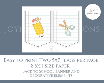 DIY Printable Banner Kit - Back to School