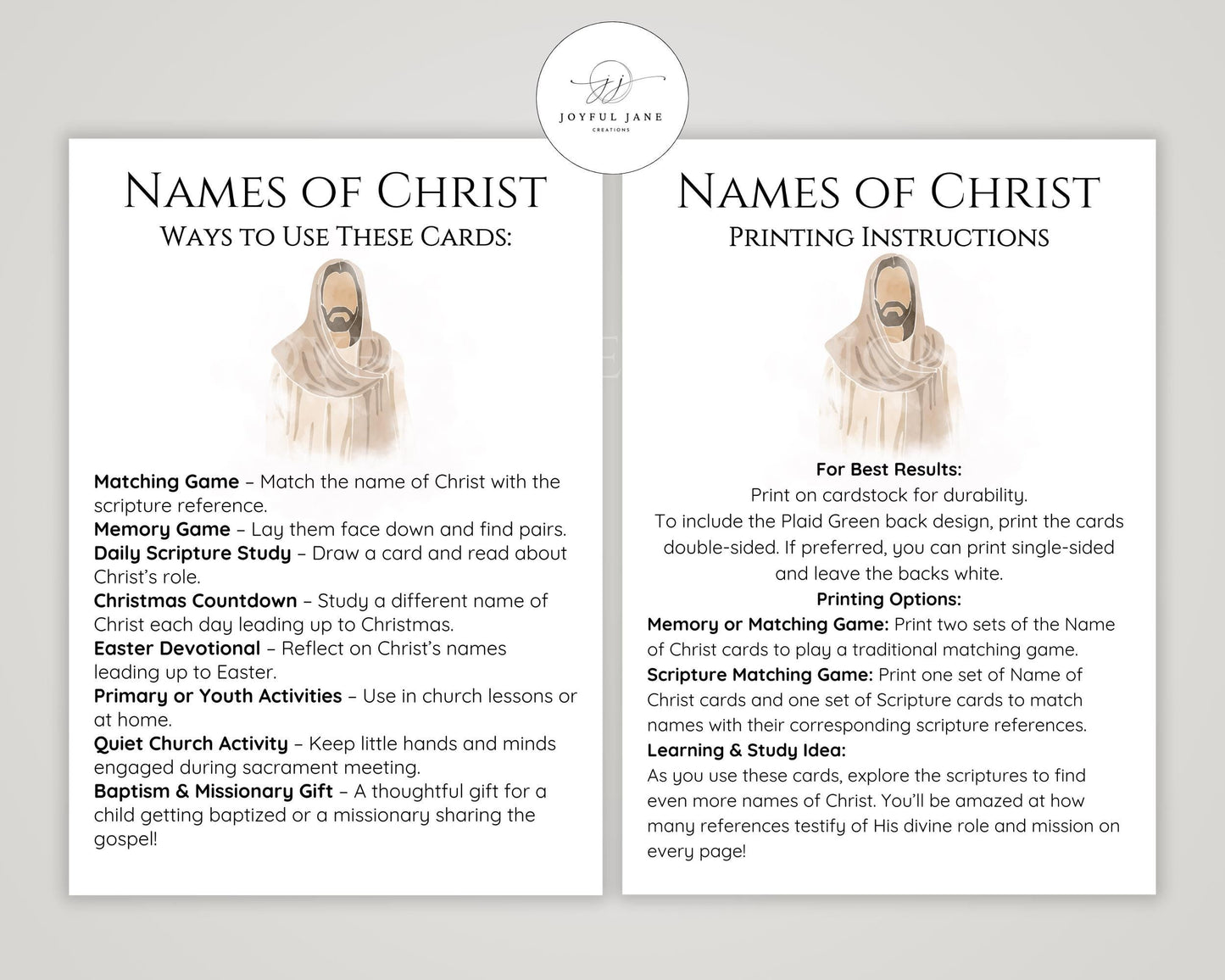Names of Christ Advent Countdown Cards - Christmas & Easter Devotion Printable