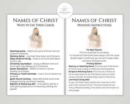 Names of Christ Advent Countdown Cards - Christmas & Easter Devotion Printable