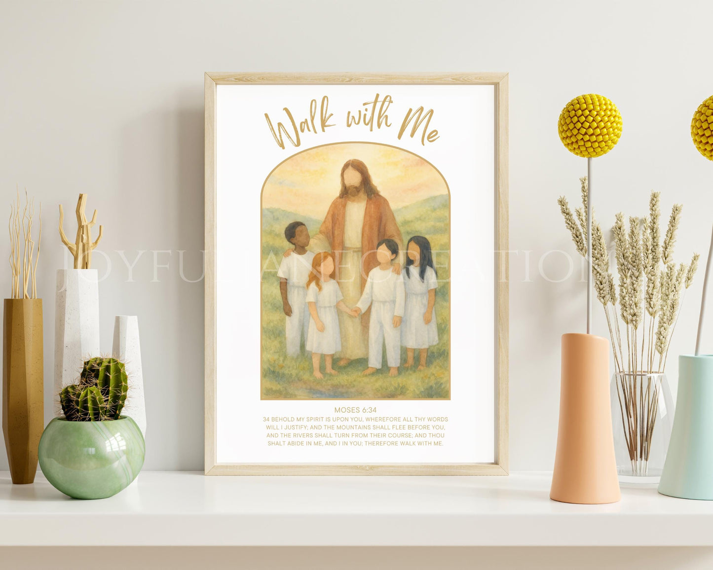 2026 Youth Theme "Walk With Me" - Jesus with Children Artwork - Moses 6:34