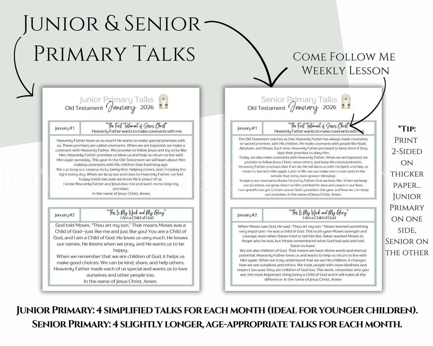 2026 LDS Primary Talks - 104 Pre-Written Talks & 52 Scriptures for Old Testament