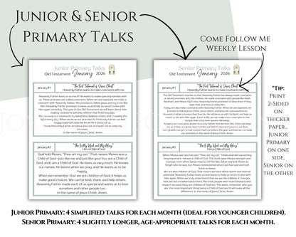 2026 LDS Primary Talks - 104 Pre-Written Talks & 52 Scriptures for Old Testament