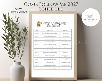 Come Follow Me Schedule 2027 – New Testament Printable | Digital Download