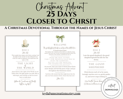 25 Days Closer to Christ – Printable Christmas Devotional