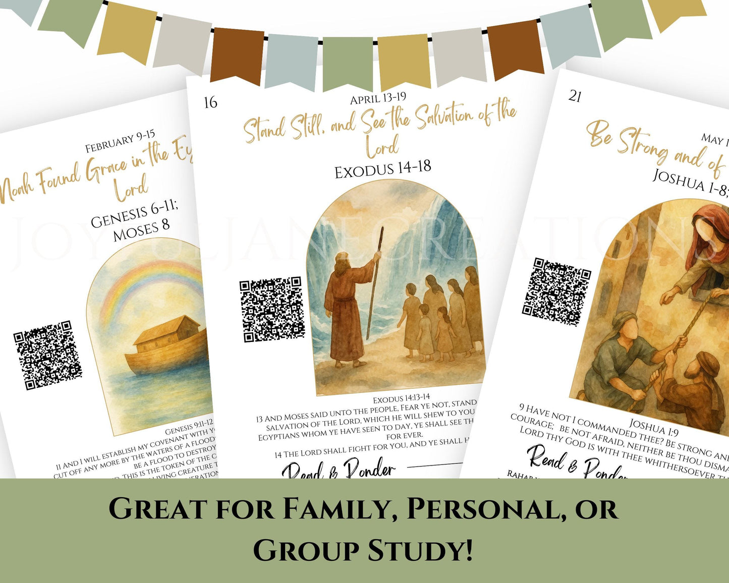 2026 Come Follow Me Old Testament Study Cards - LDS Weekly Scripture Printables
