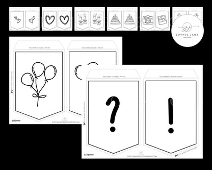 DIY Custom Banner Printable - 150 Elements for Parties, Events & Bulletin Boards