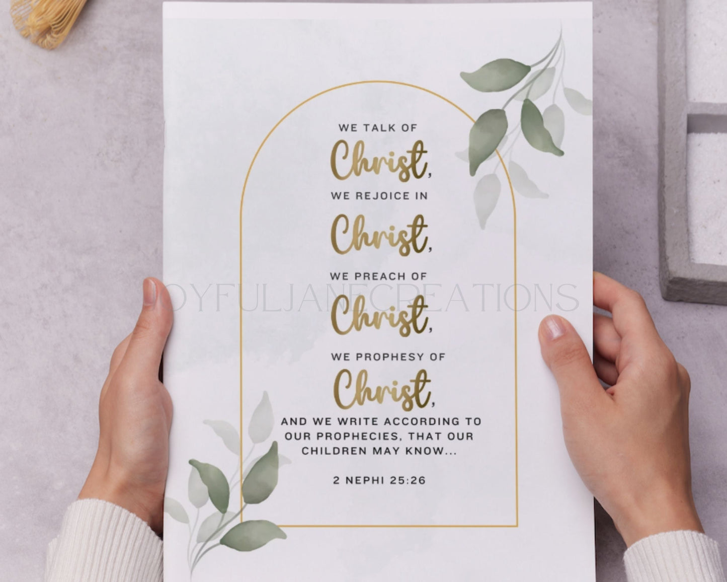 2 Nephi 25:26 Scripture Art - "We Talk of Christ" Book of Mormon Printable
