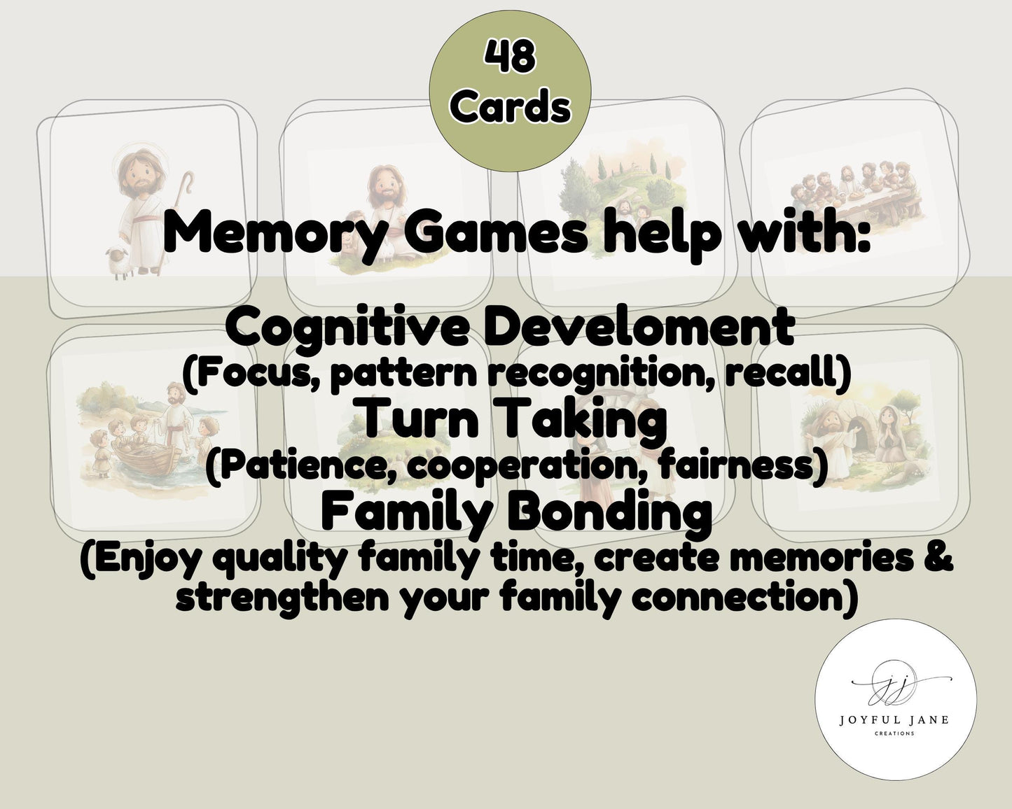 Jesus Memory Match Cards - Christian Education Printable for Kids & Families