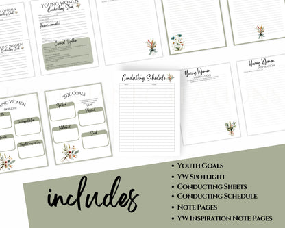 2026 Young Women Presidency Planner - "Walk with Me" Editable LDS Youth Theme Binder