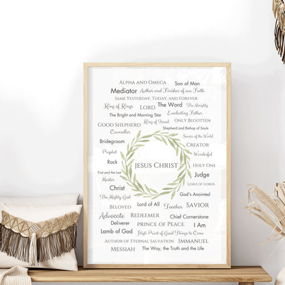 Names of Christ Printable - Christian Wall Art & Christmas Gift