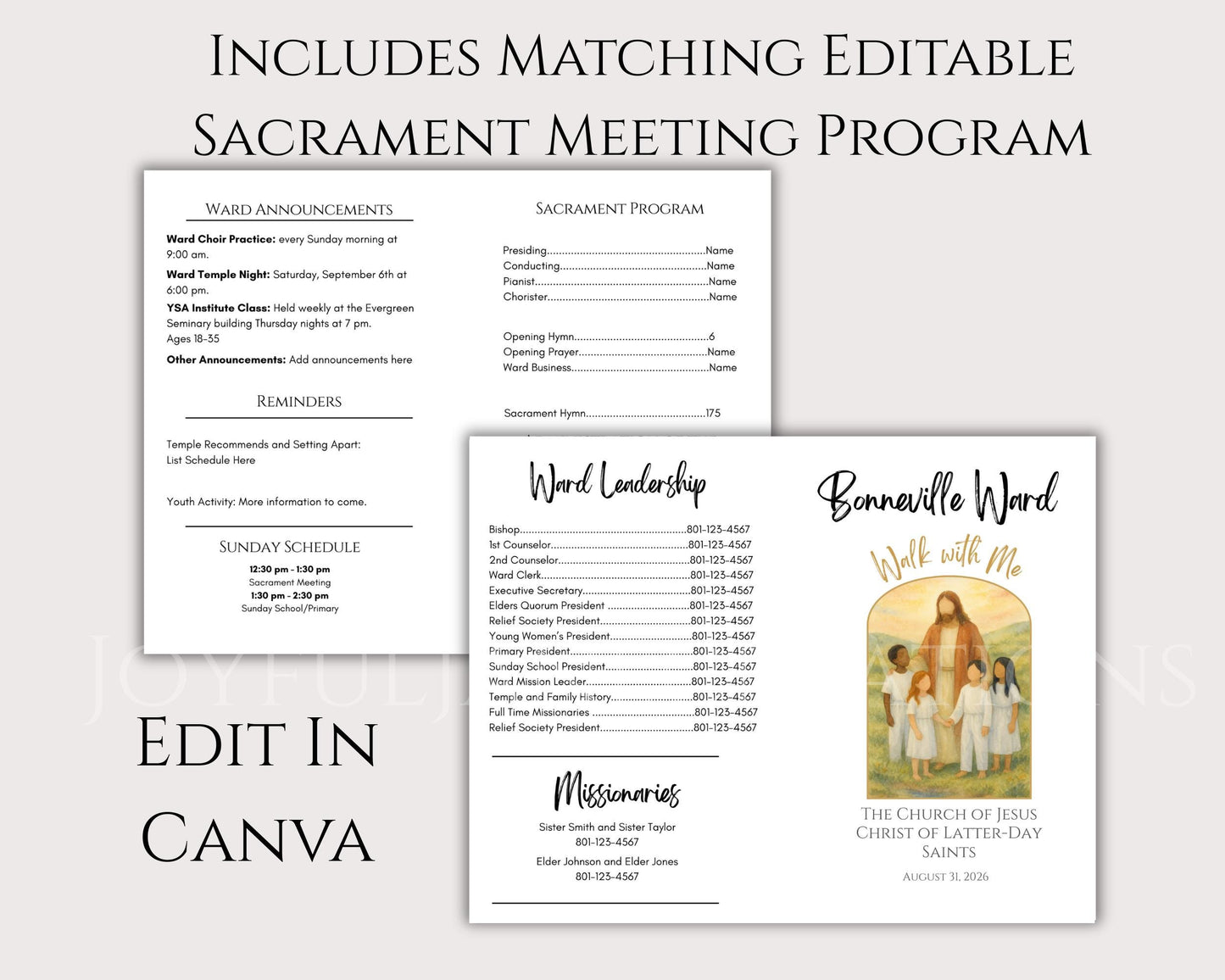 LDS Primary Program Invitation - Customizable Canva Template with Mobile Invite