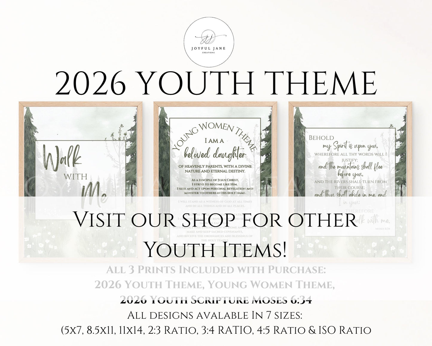 2026 LDS Youth Theme Bulletin Board Kit - "Walk with Me" Complete Digital Package
