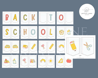 DIY Printable Banner Kit - Back to School
