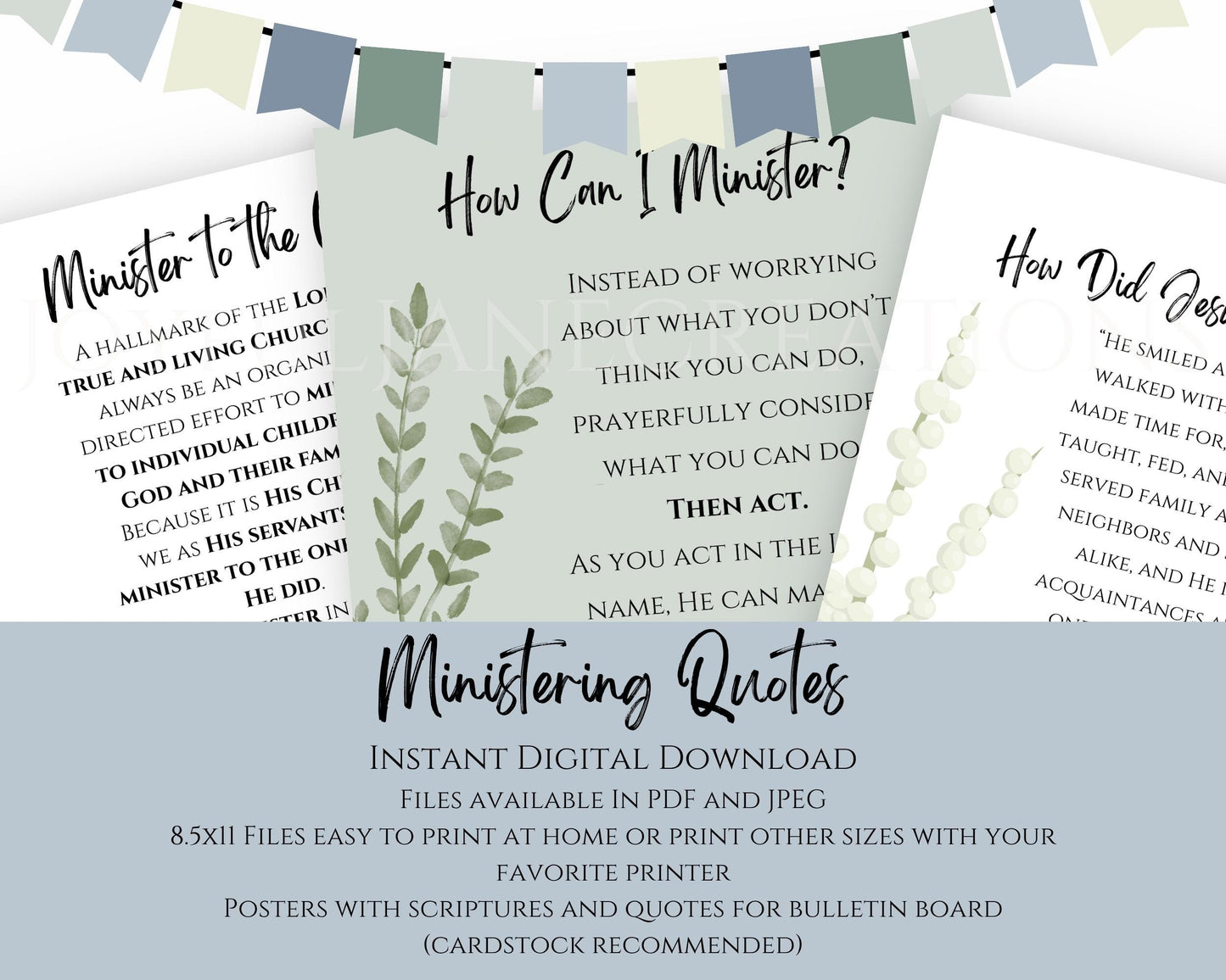 LDS Relief Society Bulletin Board Kit - Editable Banners, Quotes & Birthday Lists