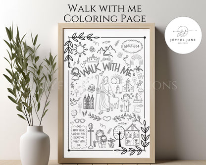 2026 LDS Youth Theme Coloring Page - "Walk with Me" Moses 6:34