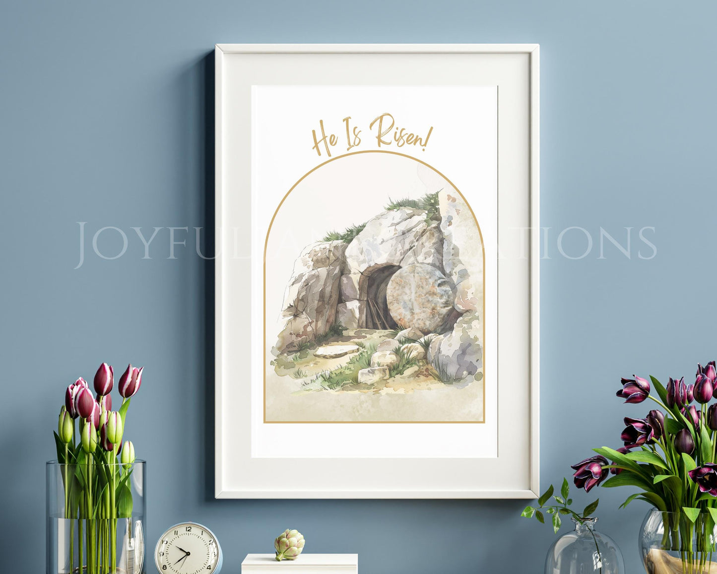 "He is Risen" Easter Wall Art - Jesus Christ Victorious Holy Week Printable