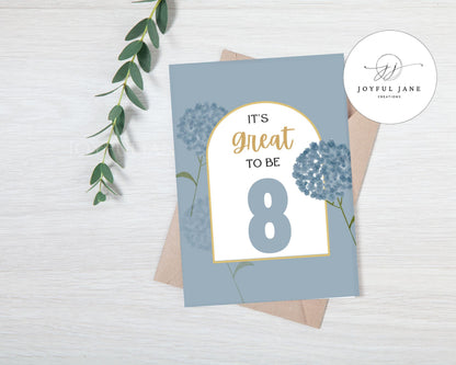 "It's Great to be 8" LDS Primary Baptism Printable - 6 Colors Available