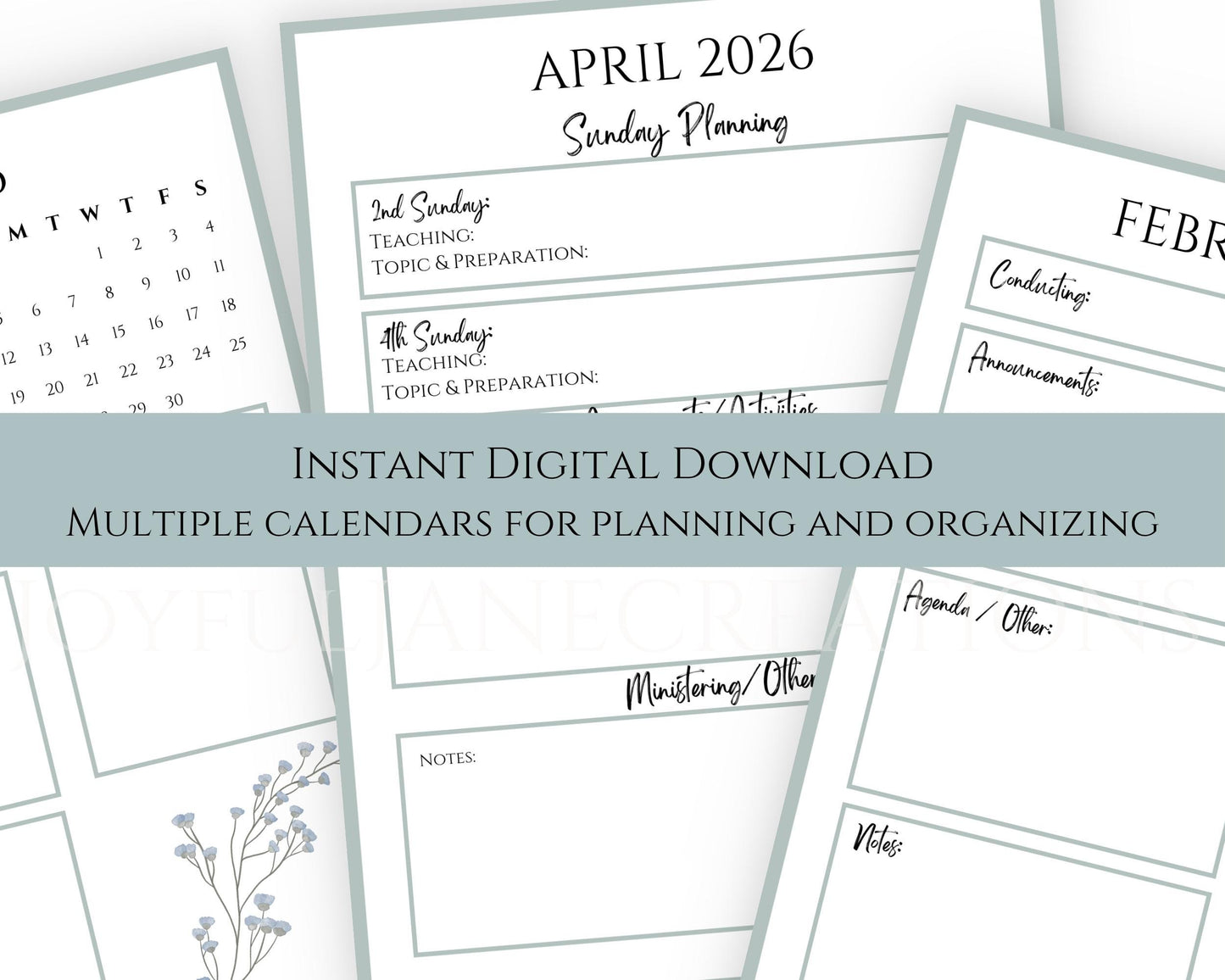 LDS Relief Society Presidency Planner - 2026 Editable Binder with Newsletter & Calendar