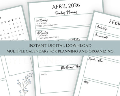 LDS Relief Society Presidency Planner - 2026 Editable Binder with Newsletter & Calendar