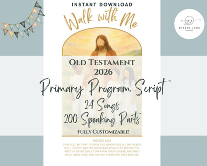 2026 LDS Primary Program Script - Customizable Old Testament Presentation Outline