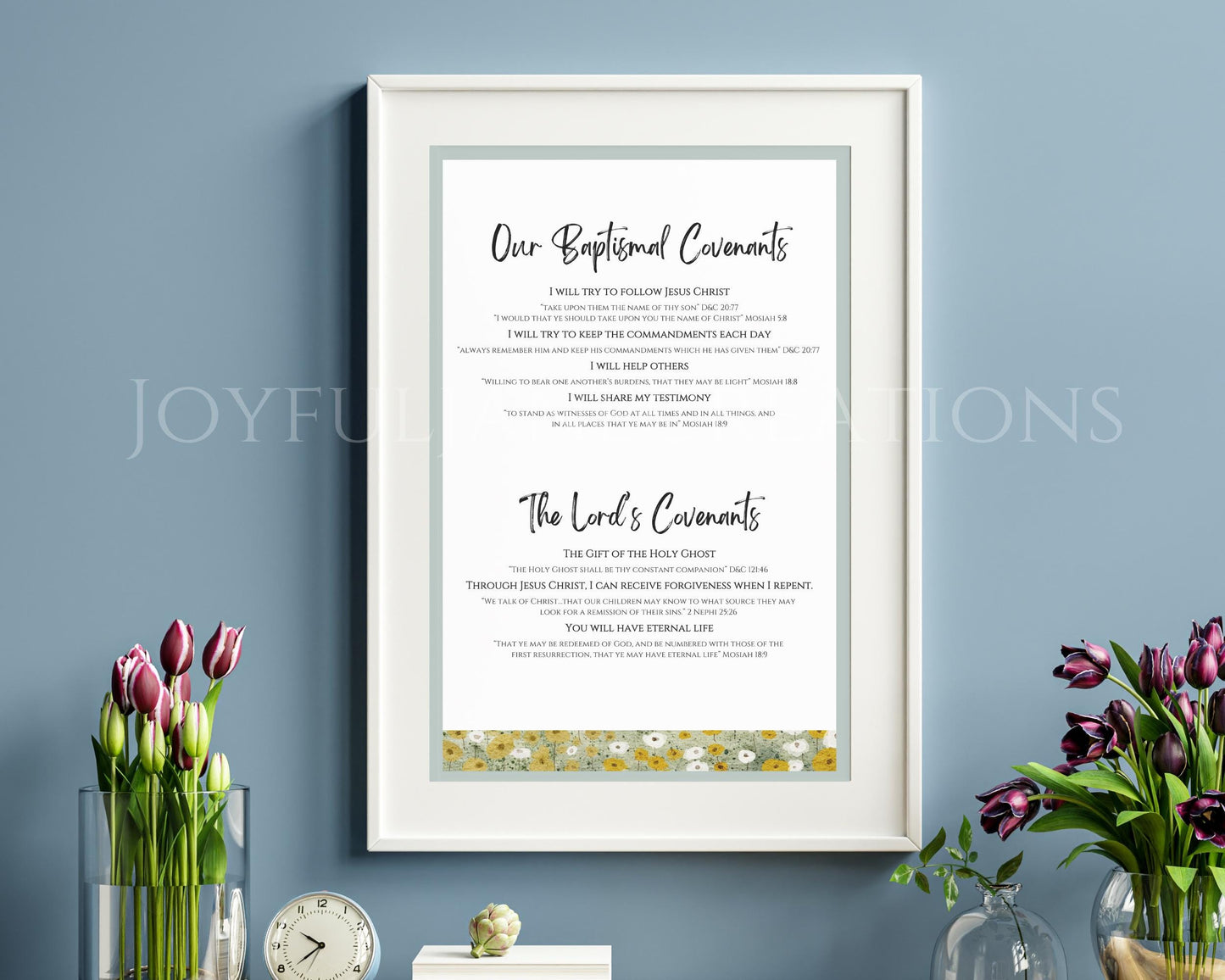 LDS Baptismal Covenants Printable - Baptism Gift & Reminder Poster