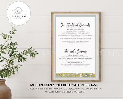 LDS Baptismal Covenants Printable - Baptism Gift & Reminder Poster