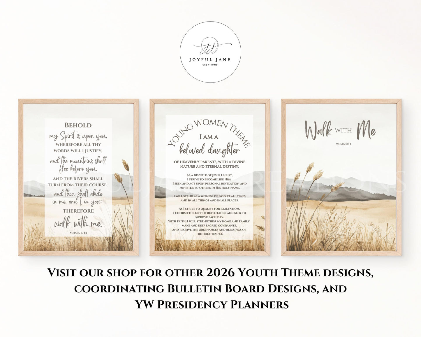 2026 LDS Youth Theme Bundle - "Walk with Me" Moses 6:34 - 3 Design Set