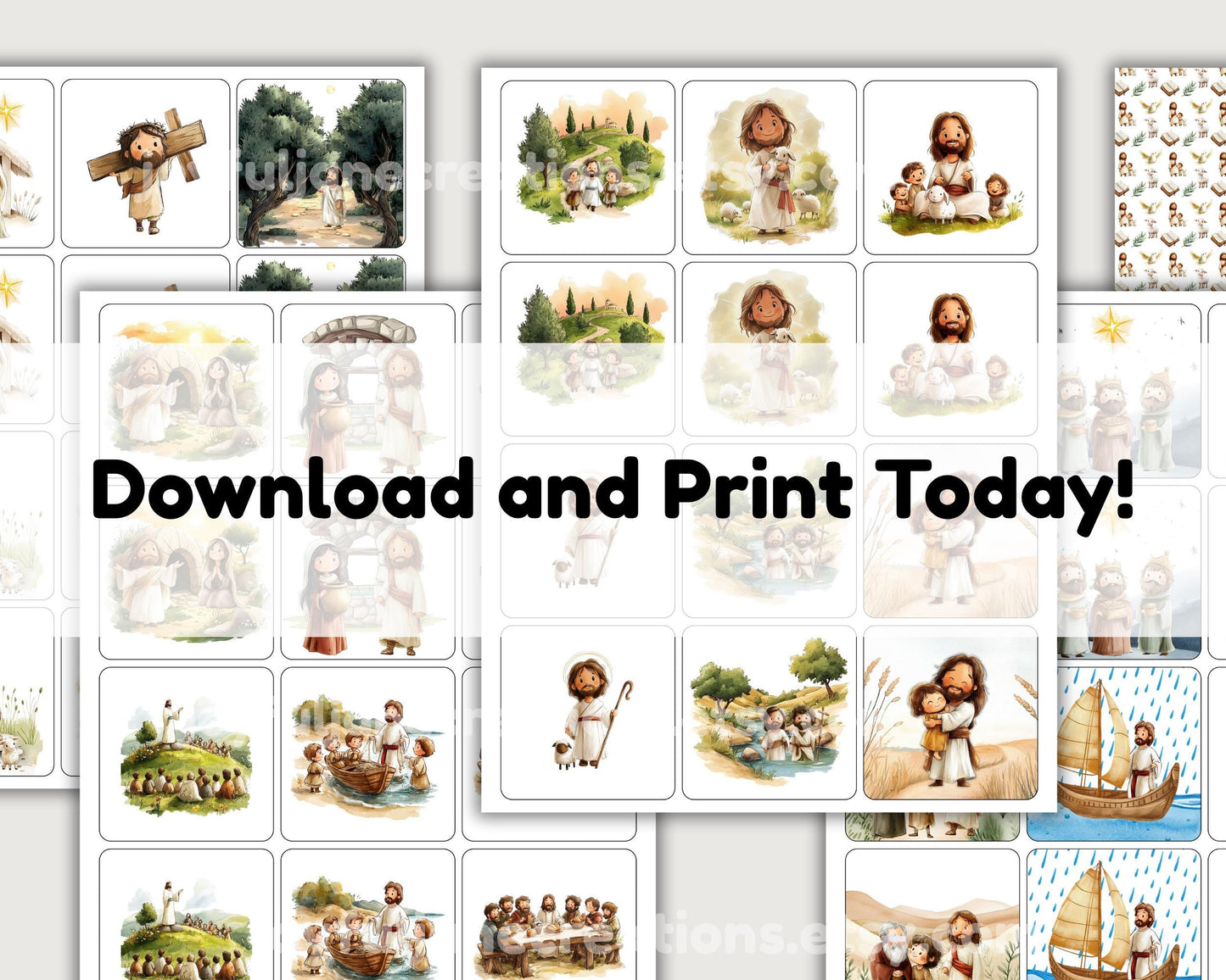 Jesus Memory Match Cards - Christian Education Printable for Kids & Families