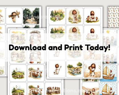 Jesus Memory Match Cards - Christian Education Printable for Kids & Families