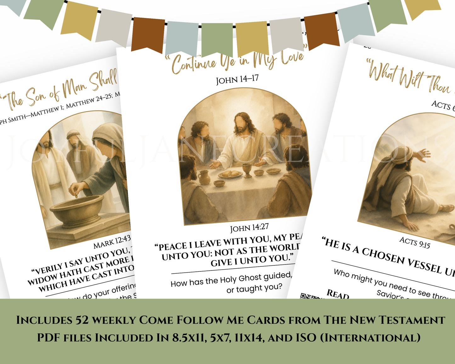 2027 Come Follow Me New Testament Printable Scripture Cards – LDS Weekly Study Cards