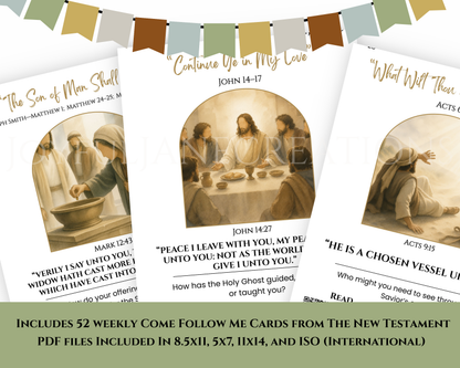 2027 Come Follow Me New Testament Printable Scripture Cards – LDS Weekly Study Cards