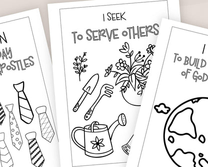 LDS Primary Affirmations Coloring Book - 35 Pages "I Am a Child of God"