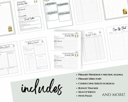 2026 LDS Primary Presidency Planner - Editable Binder with Music Schedule & Calendars