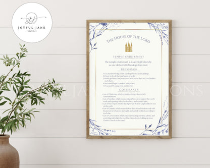 LDS Temple Covenants & Blessings Printable - Missionary & Wedding Gift