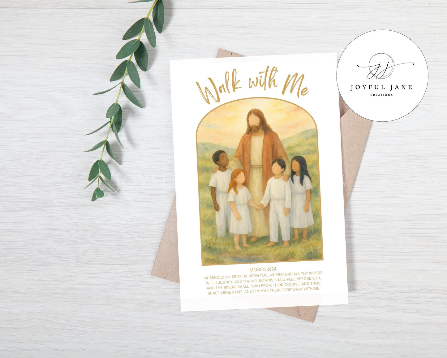 2026 Youth Theme "Walk With Me" - Jesus with Children Artwork - Moses 6:34