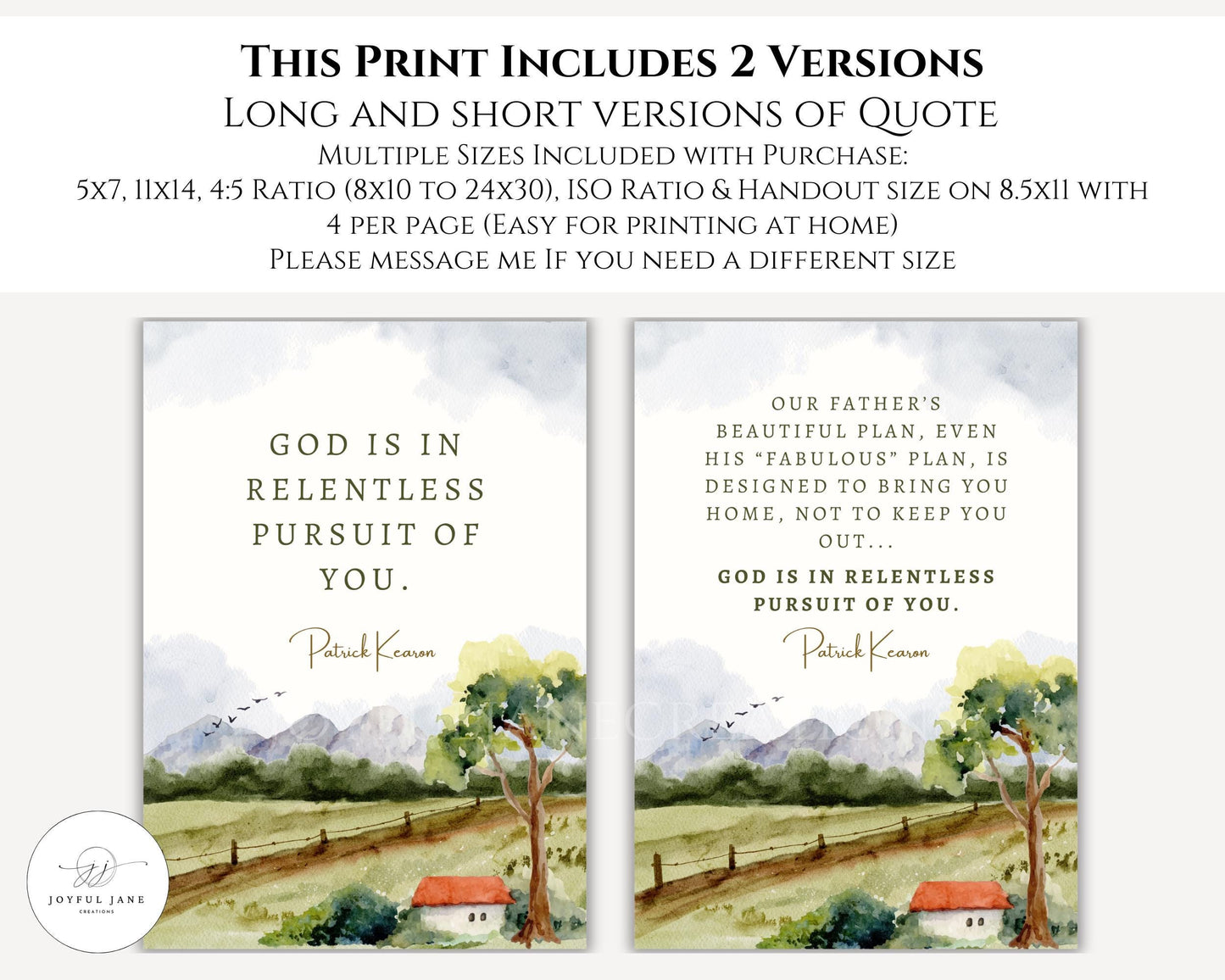 Patrick Kearon Quote - "God is in Relentless Pursuit of You" - LDS Conference Printable - Digital Download
